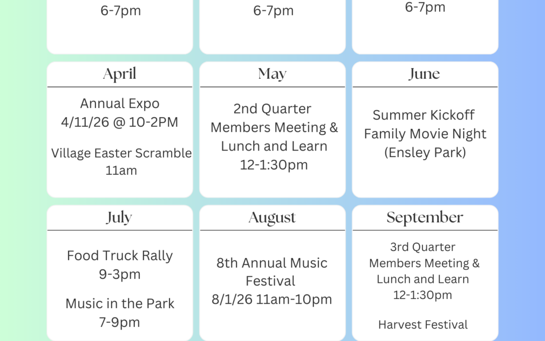 2026 Howard City Chamber Calendar